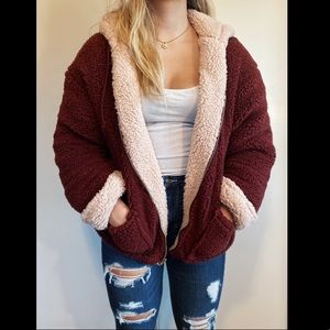 ❄️REVERSIBLE teddy zip jacket size L